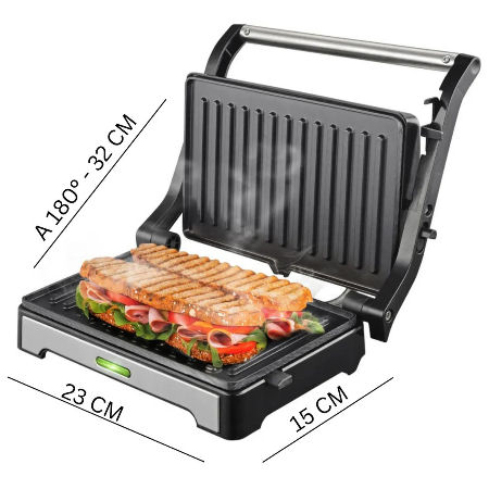 SANDWICHERA PANINI GRILL ELECTRICA METAL DINAX SANSM750M3N102